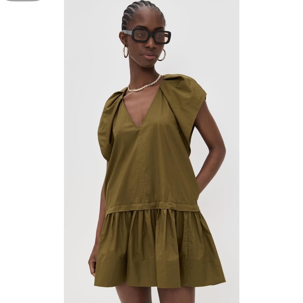 A.L.C. Embress cotton Mini Dress - Olive Green - Picture 2 of 7